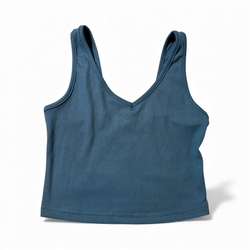SHEIN Blue Ribbed Top